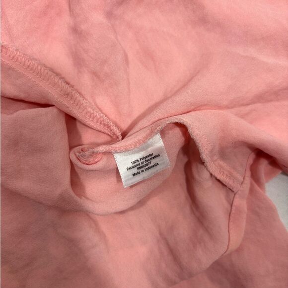 a.n.a. A New Approach Pink Romantic Blouse Crochet Lace Long Sleeve V-Neck Tie - Picture 5 of 6